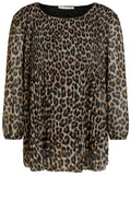 Dark Camel Pleated Blouse