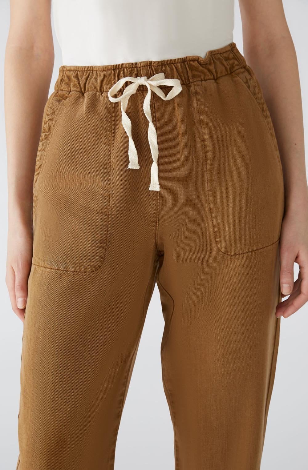 Dark Camel Relaxed Denim Trousers