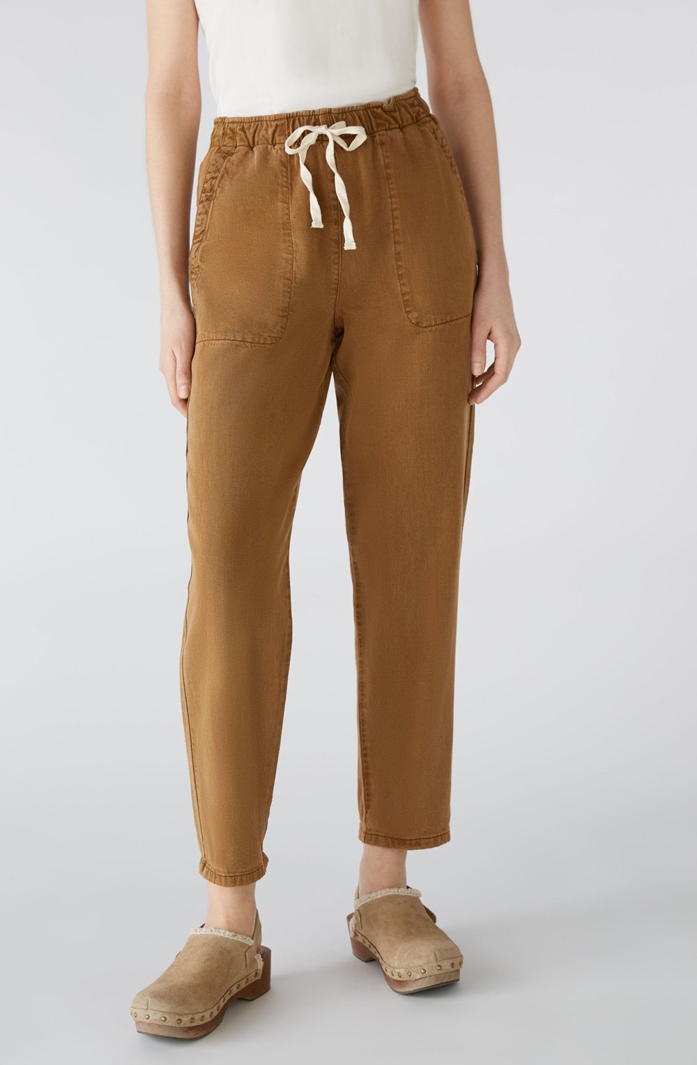 Dark Camel Relaxed Denim Trousers