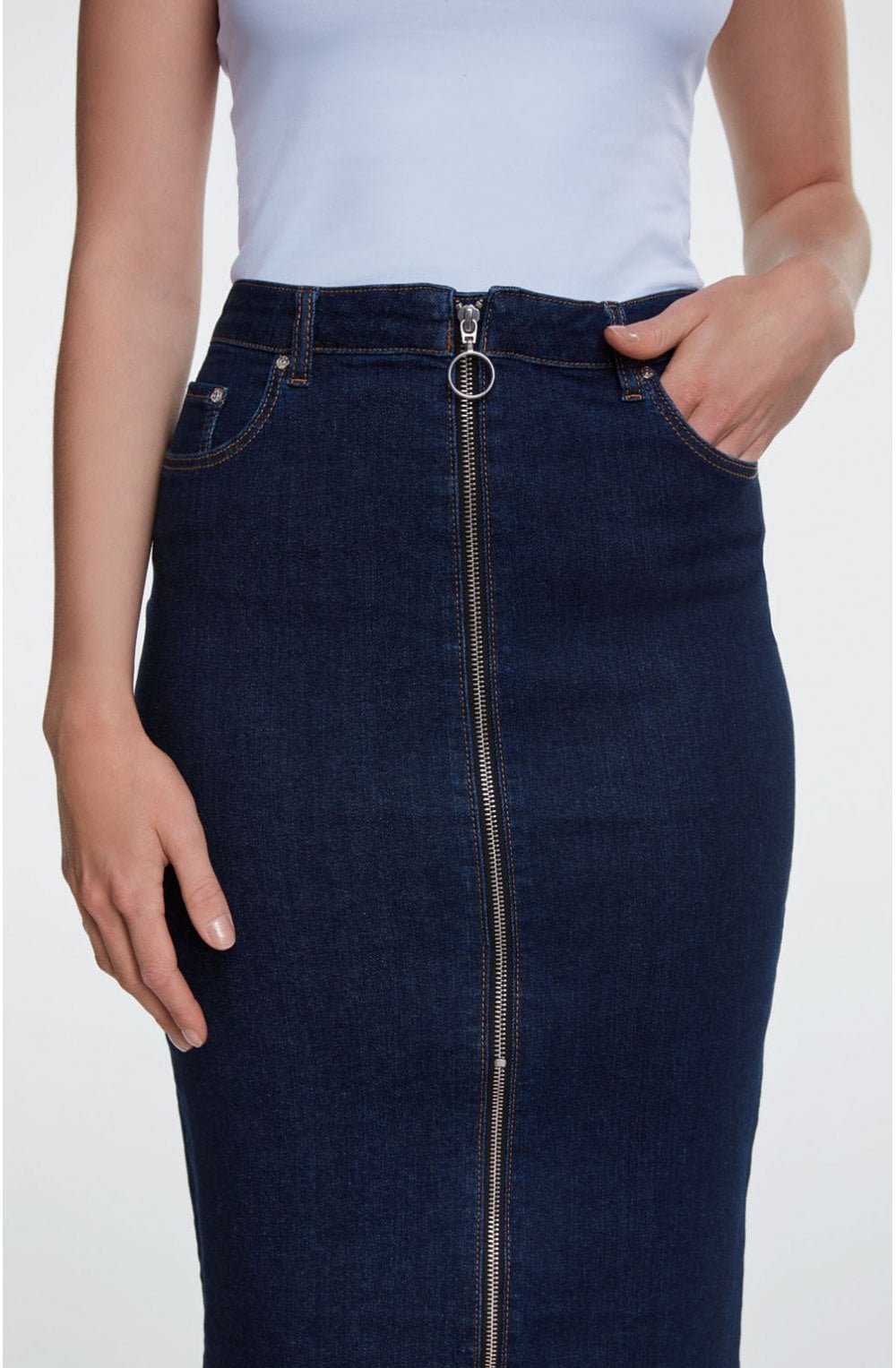 Dark Denim Pencil Skirt