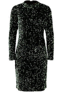 Dark Green Velvet and Sequin Dress