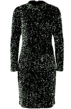 Dark Green Velvet and Sequin Dress