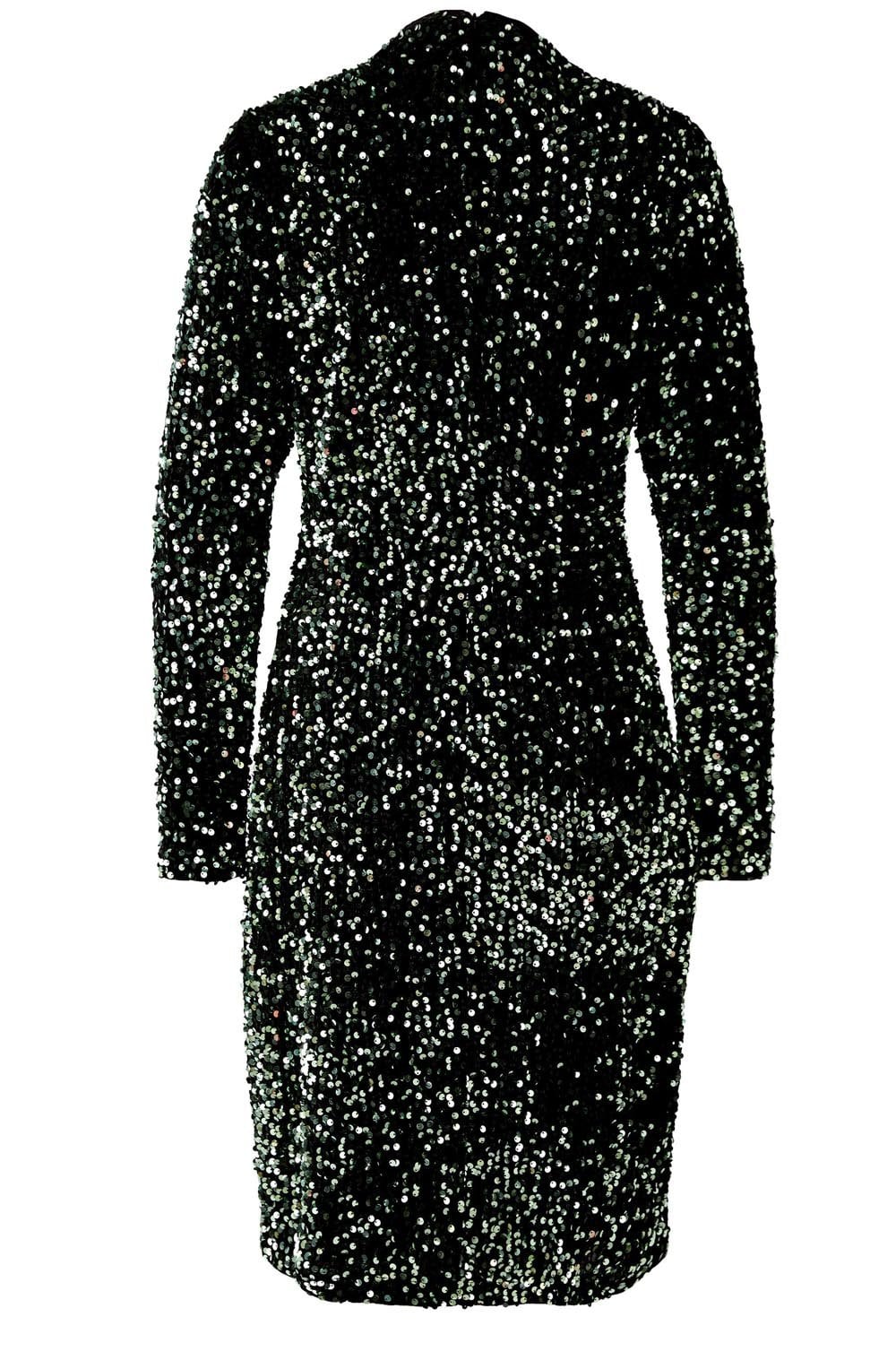 Dark Green Velvet and Sequin Dress