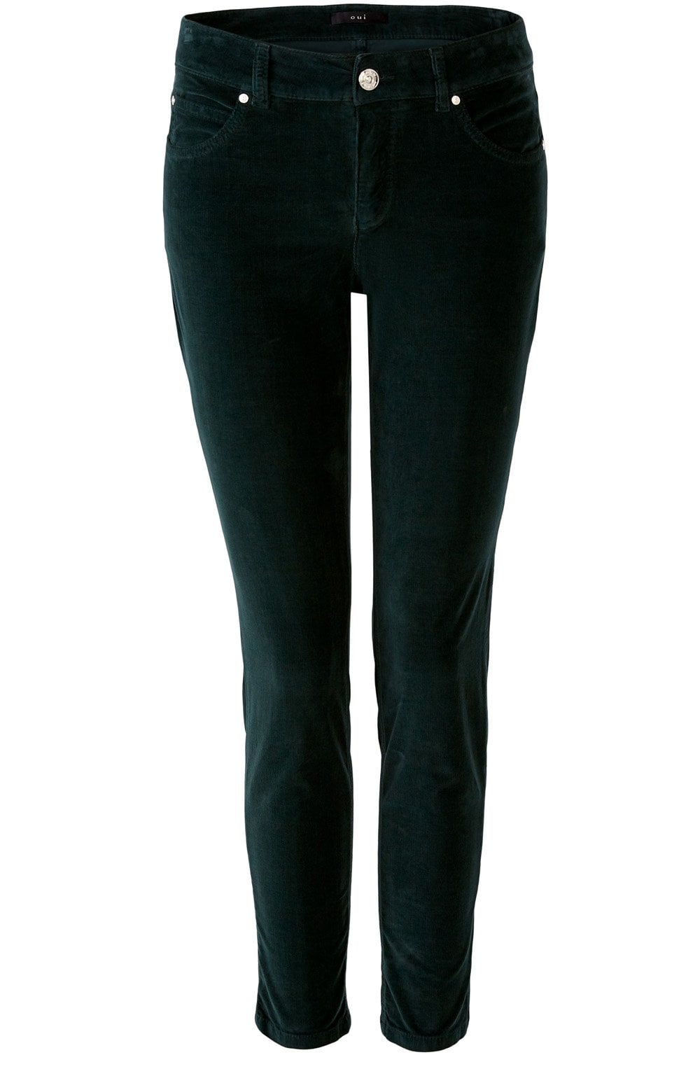 Dark Green Velvet Corduroy Baxtor Jeggings