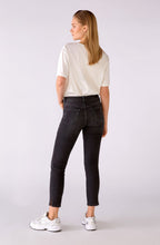 Dark Grey Cropped Mid Waist Jeans