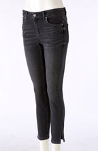 Dark Grey Cropped Mid Waist Jeans