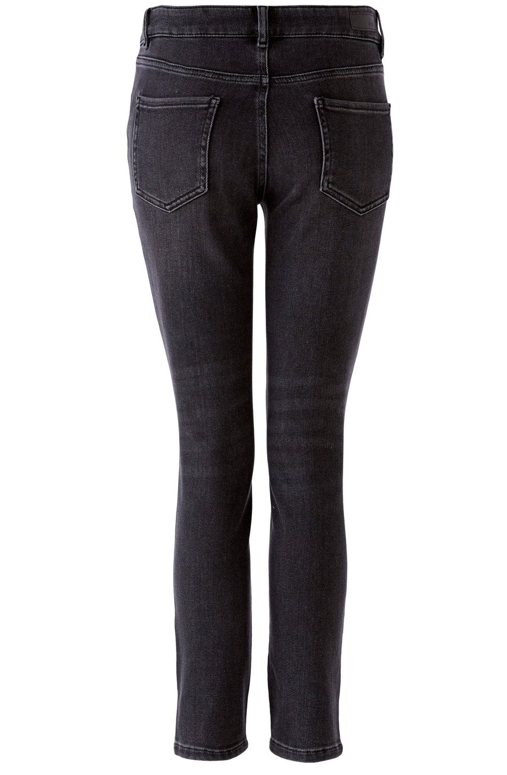 Dark Grey Cropped Mid Waist Jeans