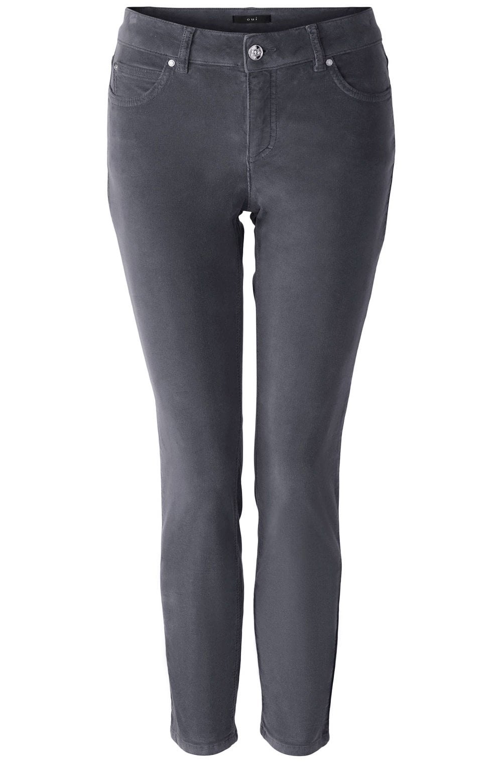 Dark Grey Velvet Corduroy Baxtor Jeggings