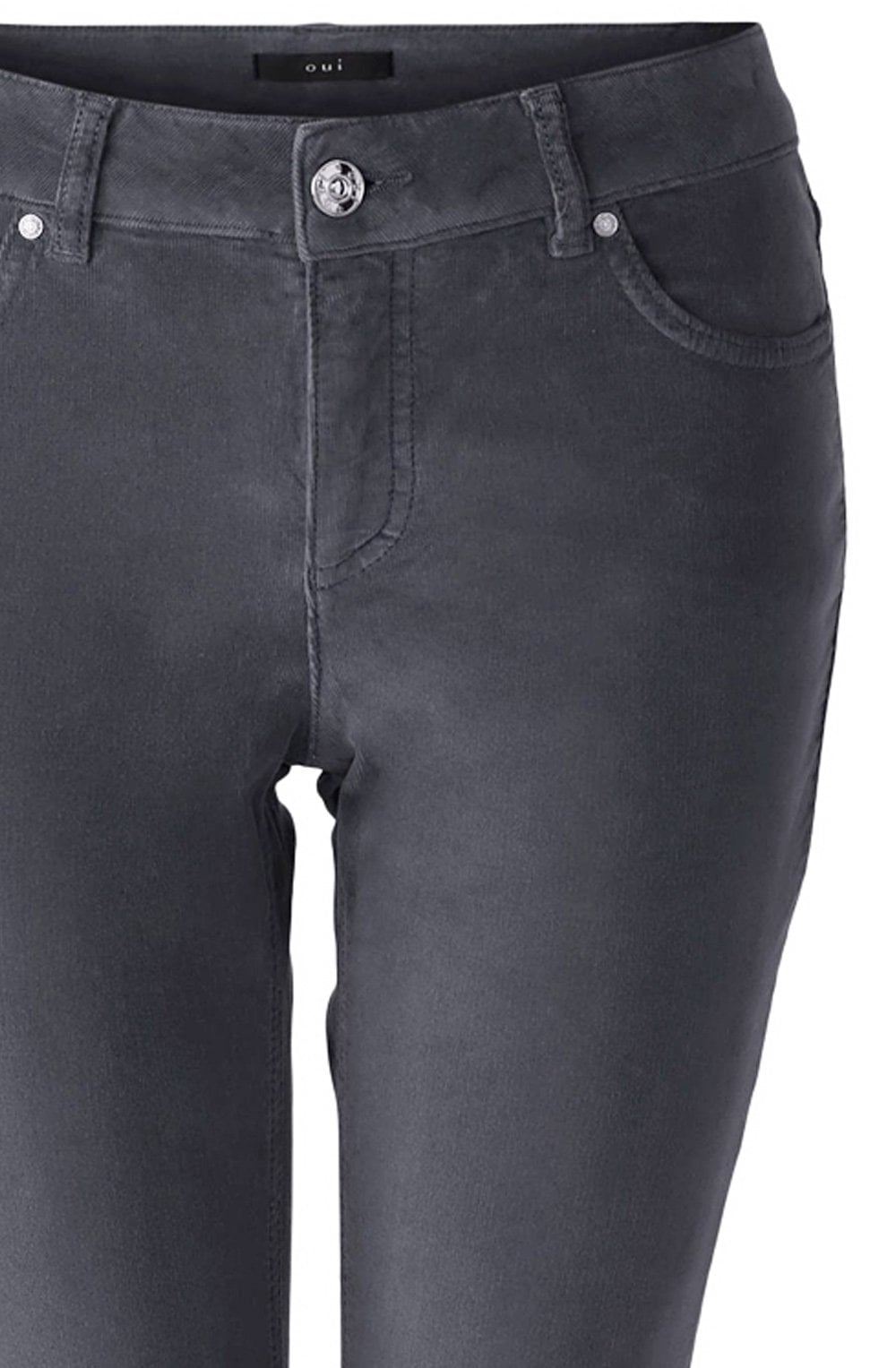 Dark Grey Velvet Corduroy Baxtor Jeggings