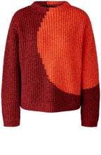 Dark Red and Orange Circle Design Jumper