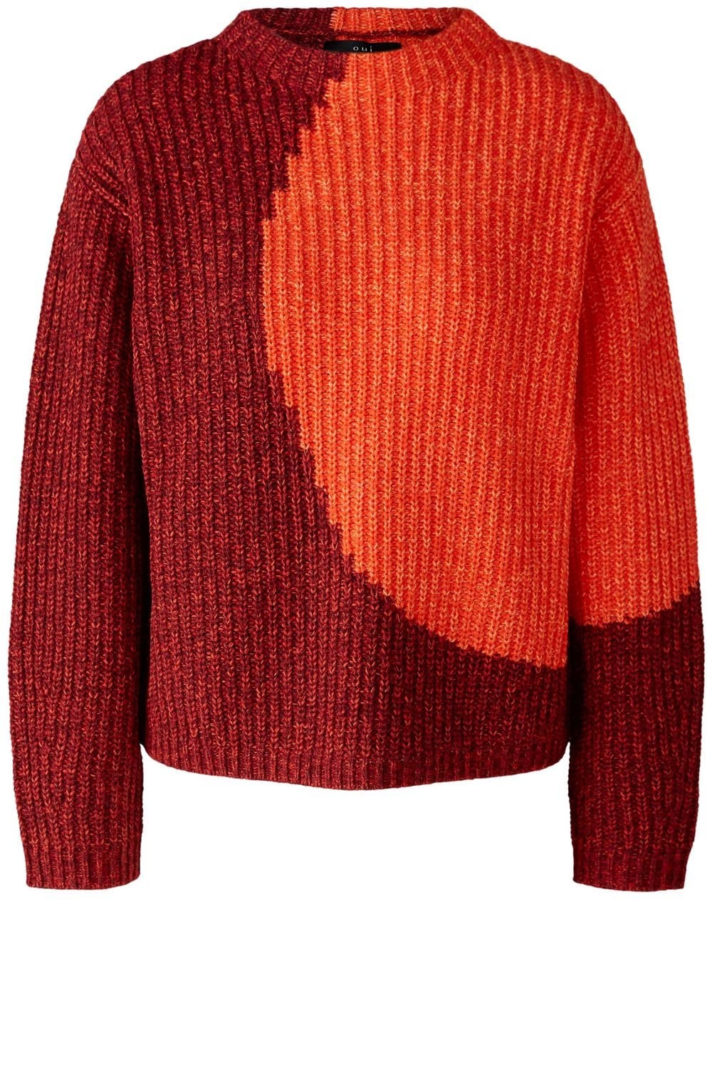 Dark Red and Orange Circle Design Jumper