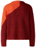 Dark Red and Orange Circle Design Jumper