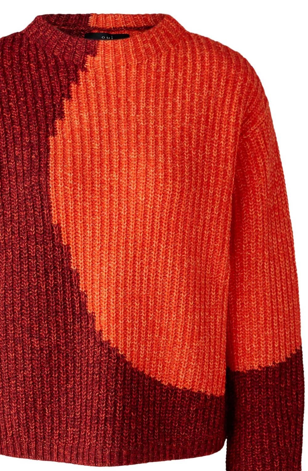 Dark Red and Orange Circle Design Jumper