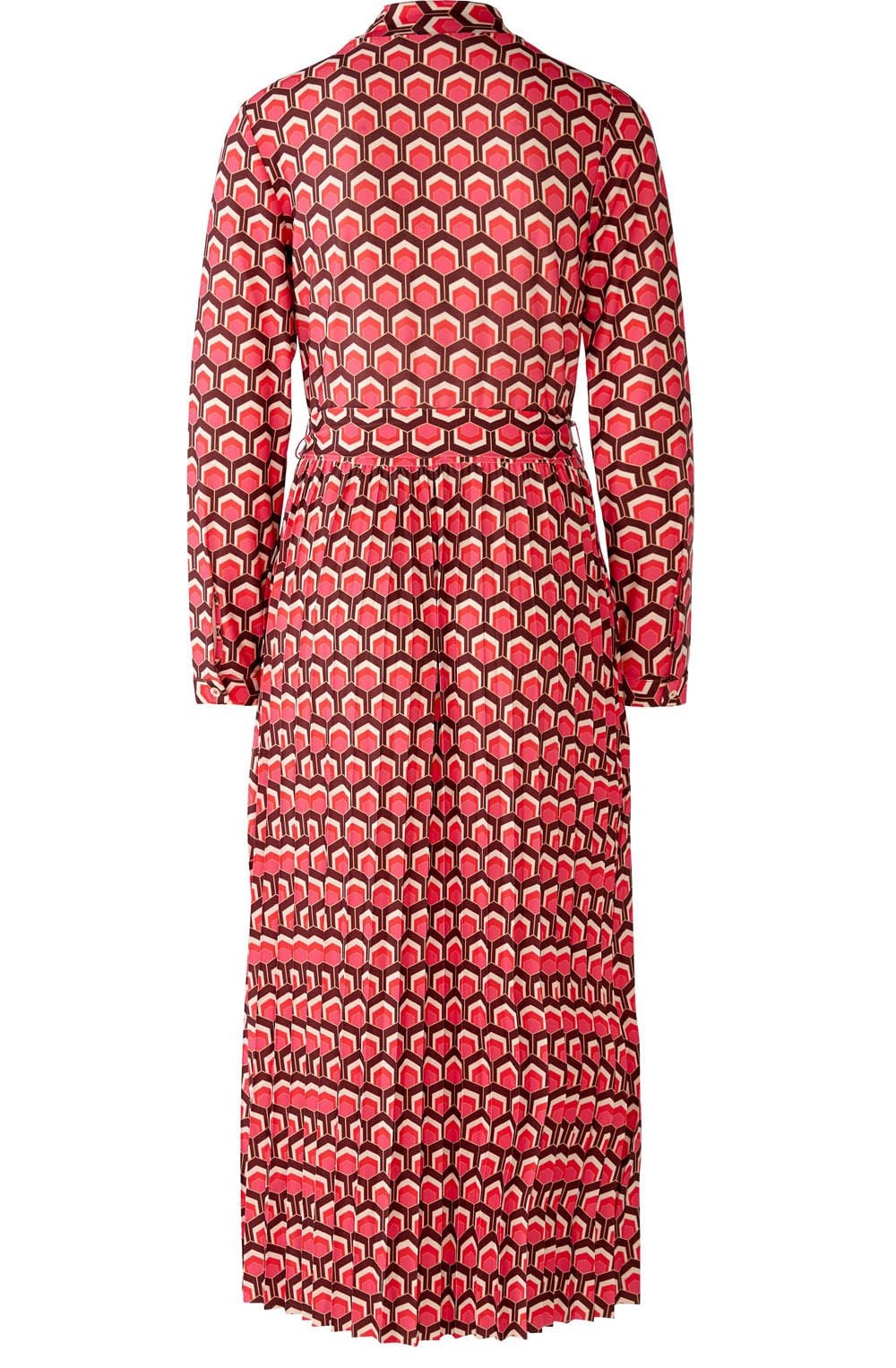 Dark Red Retro Print High Neck Maxi Dress