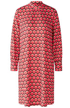 Dark Red Retro Print Shift Dress