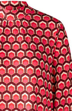 Dark Red Retro Print Shift Dress