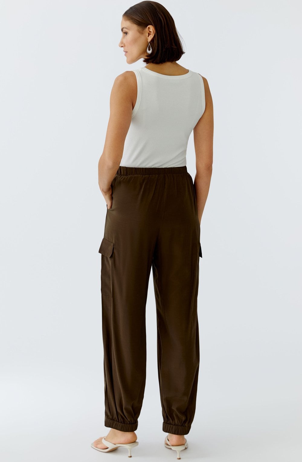 Demitasse Brown Balloon Fit Cargo Trousers
