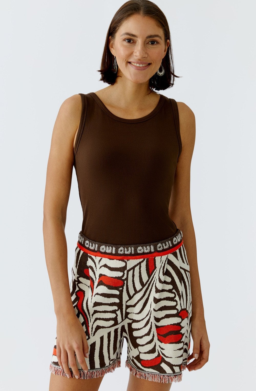 Demitasse Brown Ribbed Vest Top