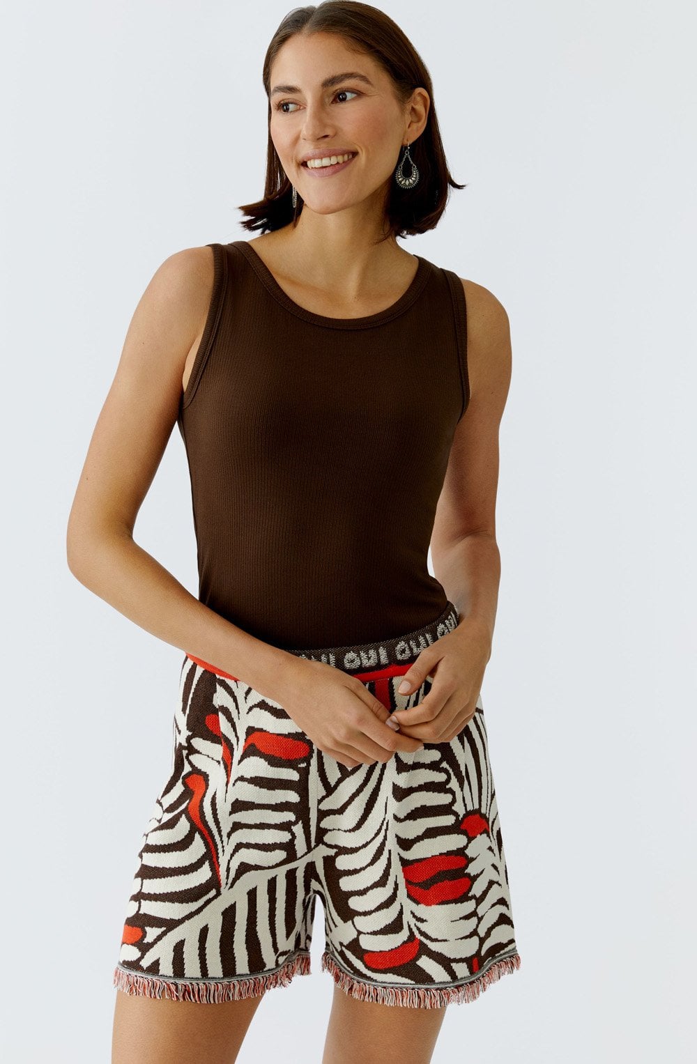 Demitasse Brown Ribbed Vest Top