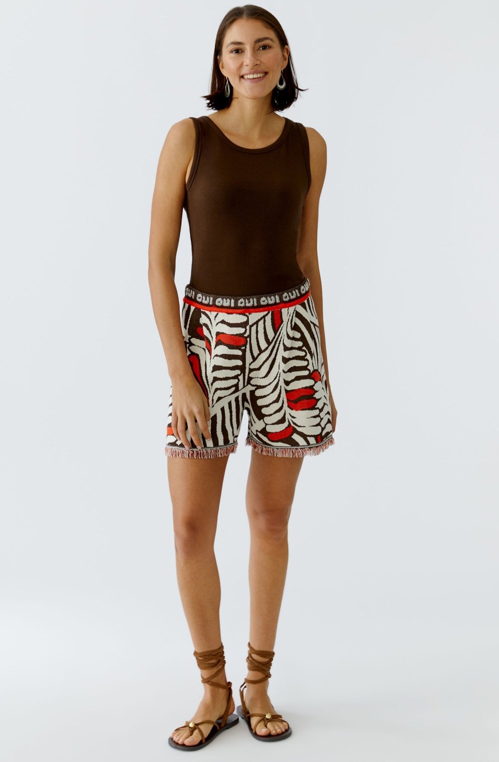 Demitasse Brown Ribbed Vest Top