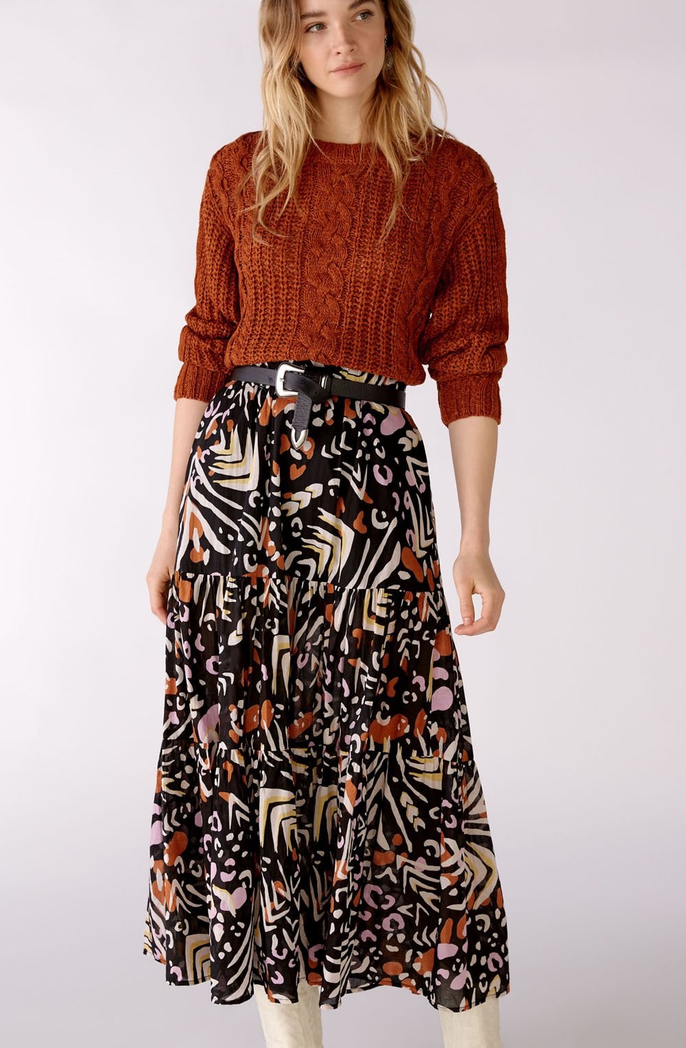 Desert Rider Tiered Maxi Skirt