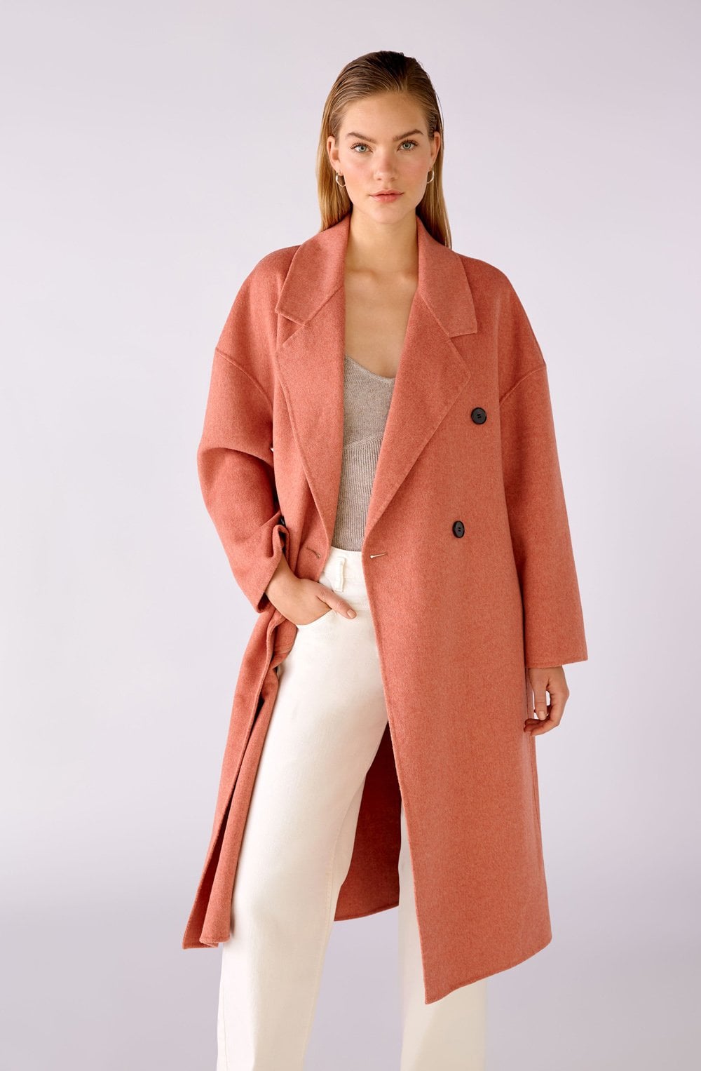 Desert Sand Wool Blend Coat