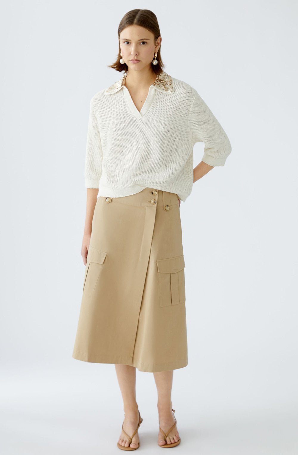 Desert Tan Safari Style Wrap Skirt