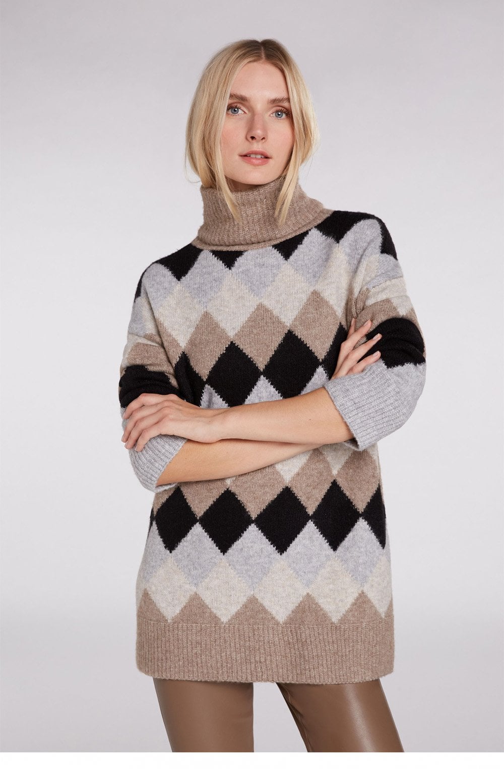 Diamond Print Knit Jumper