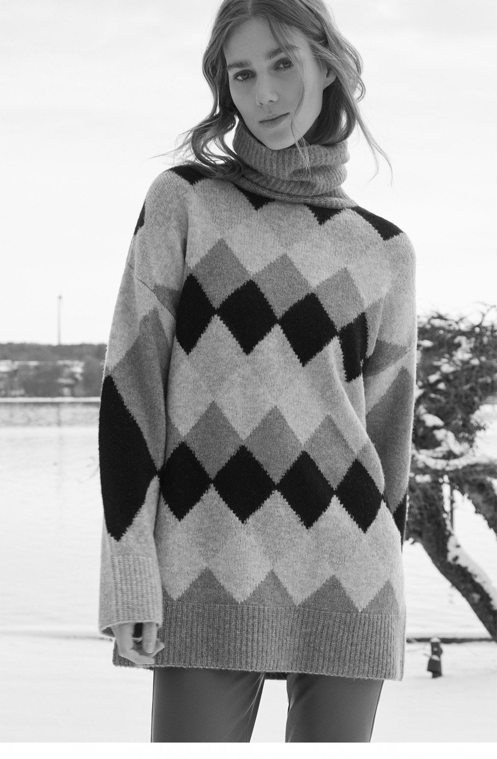 Diamond Print Knit Jumper