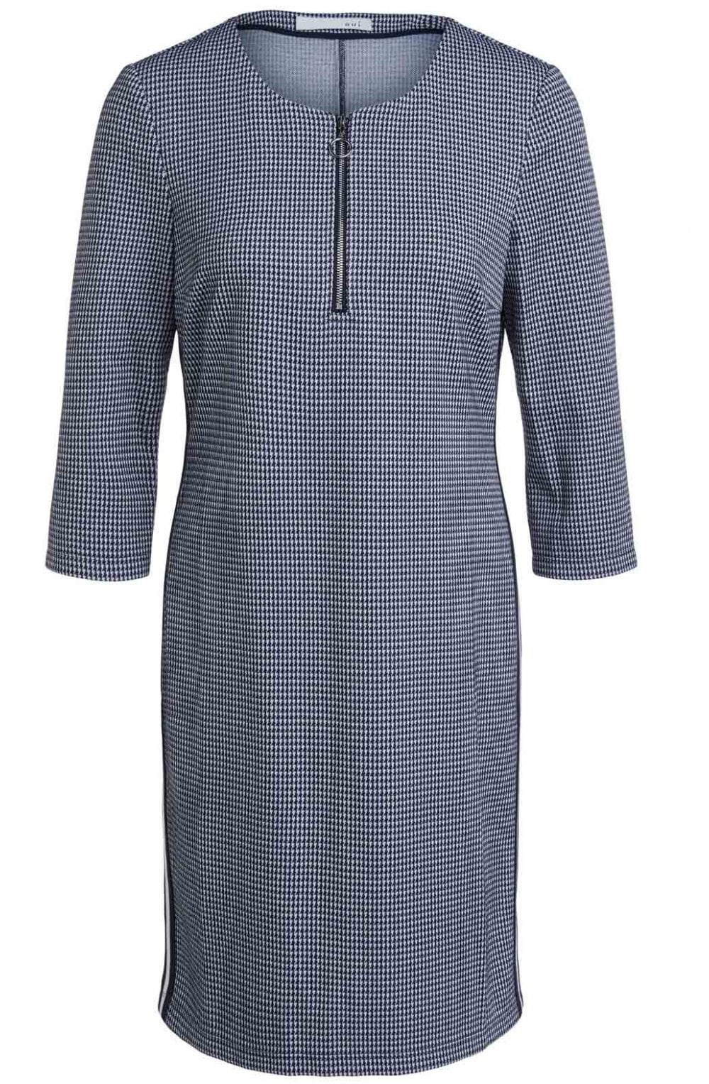 Dogtooth Check Fitted Dress