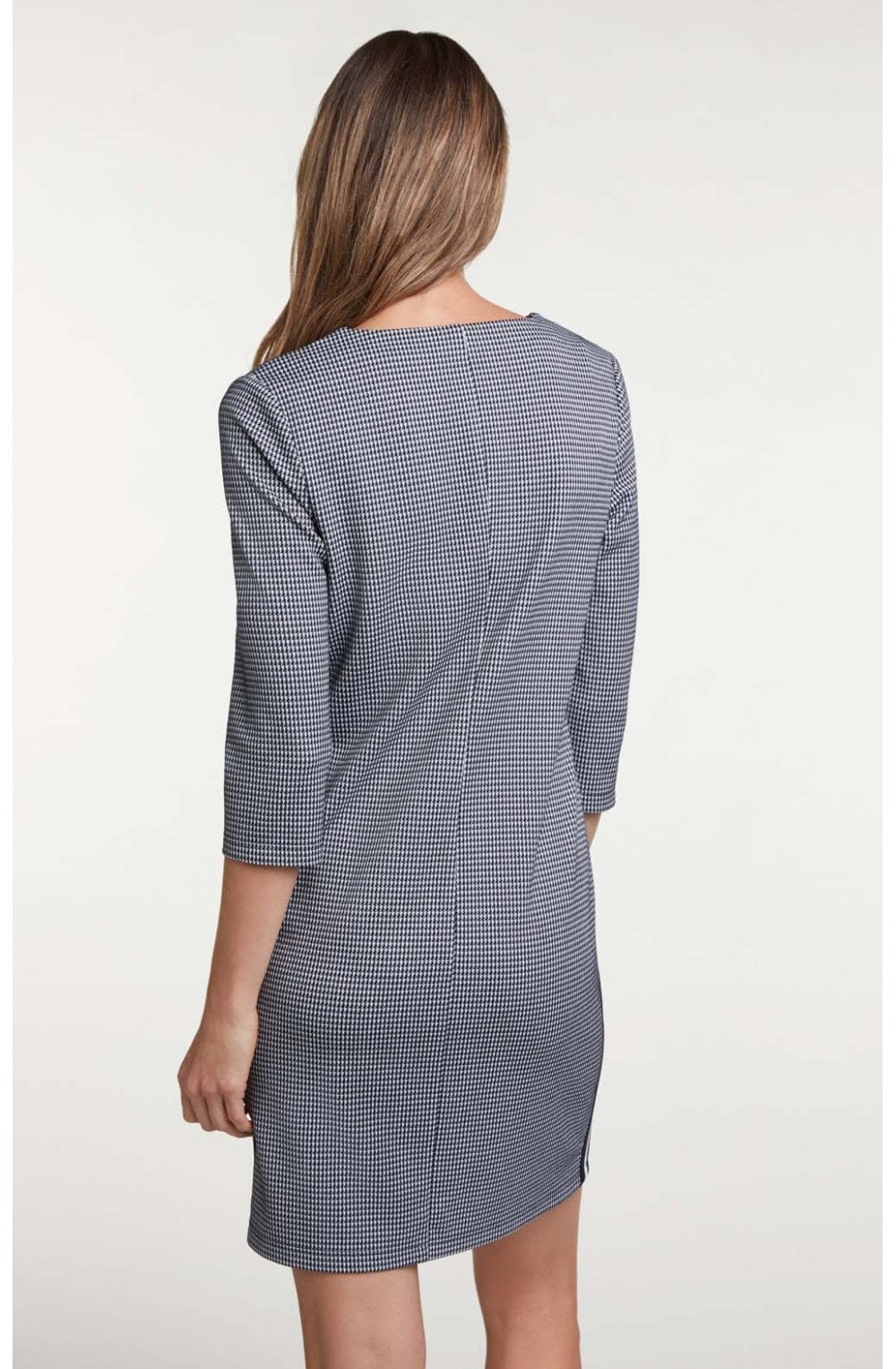 Dogtooth Check Fitted Dress