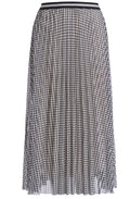 Dogtooth Check Pleated Skirt
