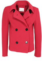Double breasted boiled wool Jacket