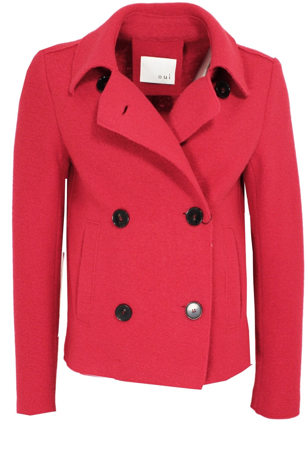 Double breasted boiled wool Jacket