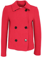 Double breasted boiled wool Jacket