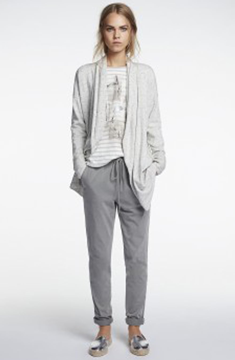 Draped Front Knit Cardigan