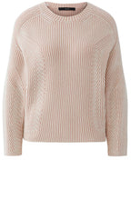 Dusty Rose and White Patterned Knit Jumper