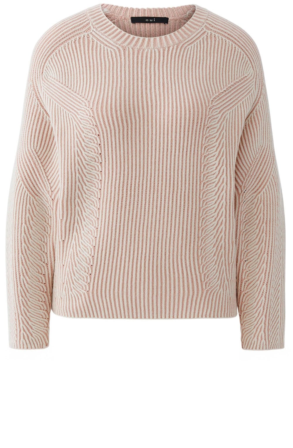 Dusty Rose and White Patterned Knit Jumper