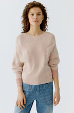 Dusty Rose and White Patterned Knit Jumper