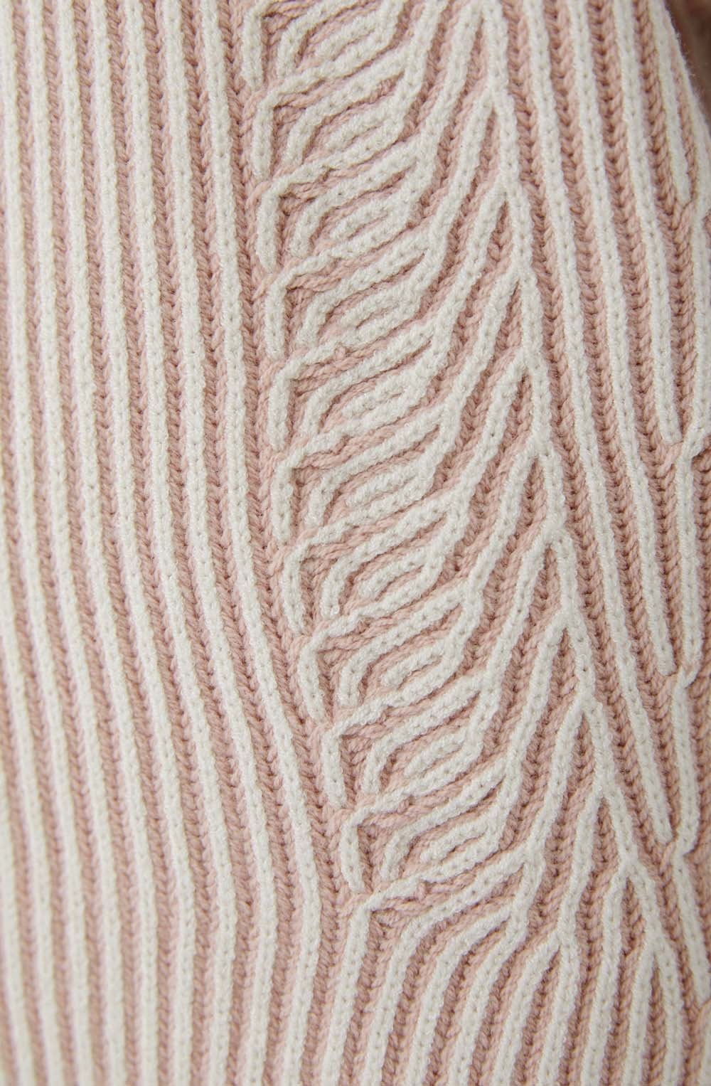 Dusty Rose and White Patterned Knit Jumper