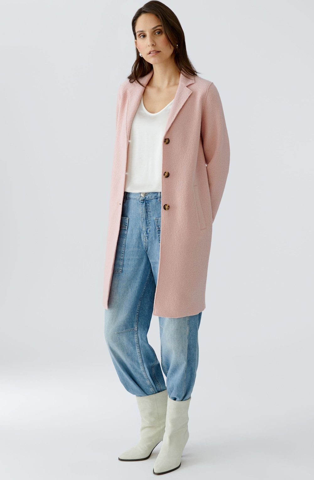 Dusty Rose Boiled Wool Coat
