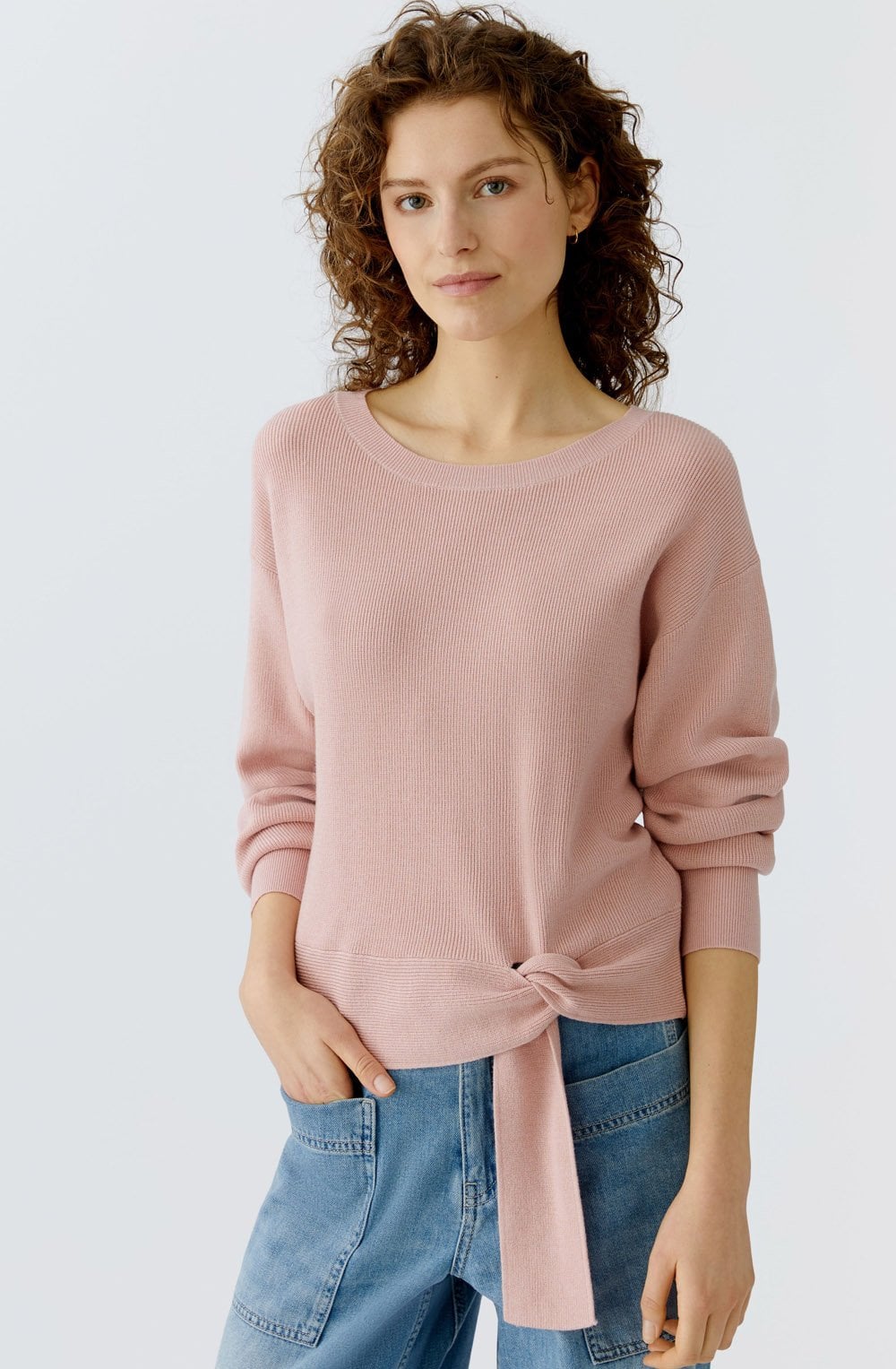 Dusty Rose Knotted Front Jumper