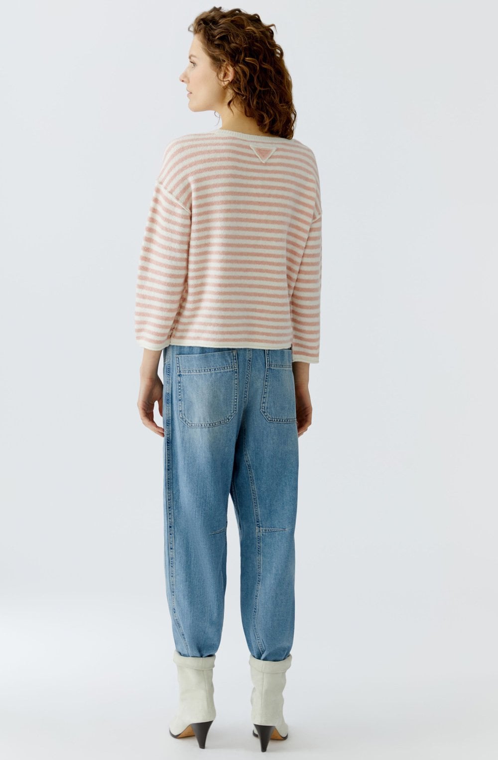 Dusty Rose Striped In Side Out Seam Jumper