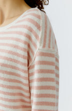 Dusty Rose Striped In Side Out Seam Jumper