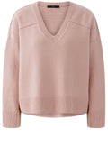 Dusty Rose V Neck In Side Out Seam Jumper