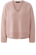 Dusty Rose V Neck In Side Out Seam Jumper