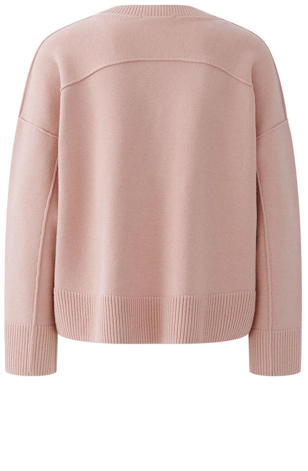 Dusty Rose V Neck In Side Out Seam Jumper