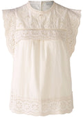 Eggnog Broderie Anglaise Sleeveless Blouse