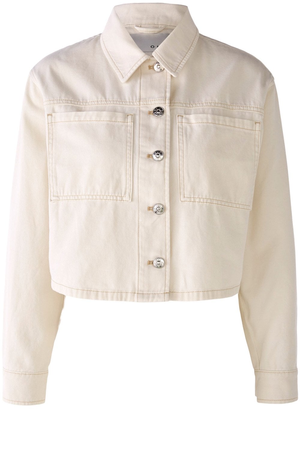 Eggnog Cropped Denim Jacket