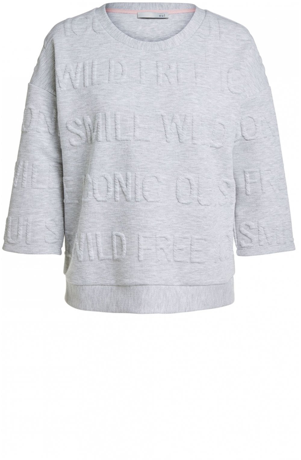 Embossed Slogan Sweatshirt